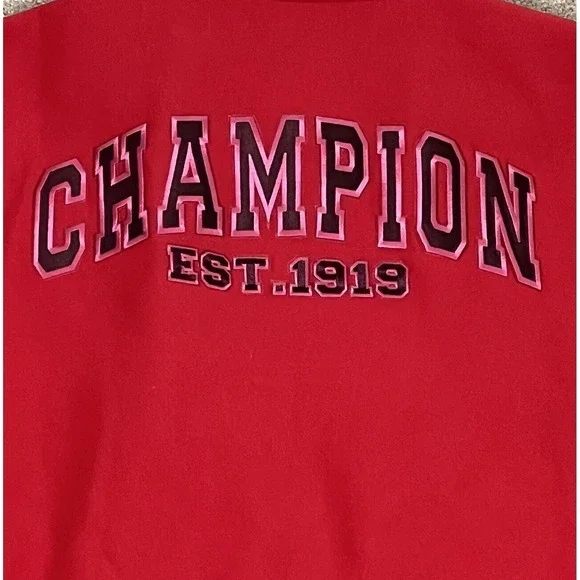 Champion‎ Red Letterman Patch Jacket XS - Picture 5 of 10